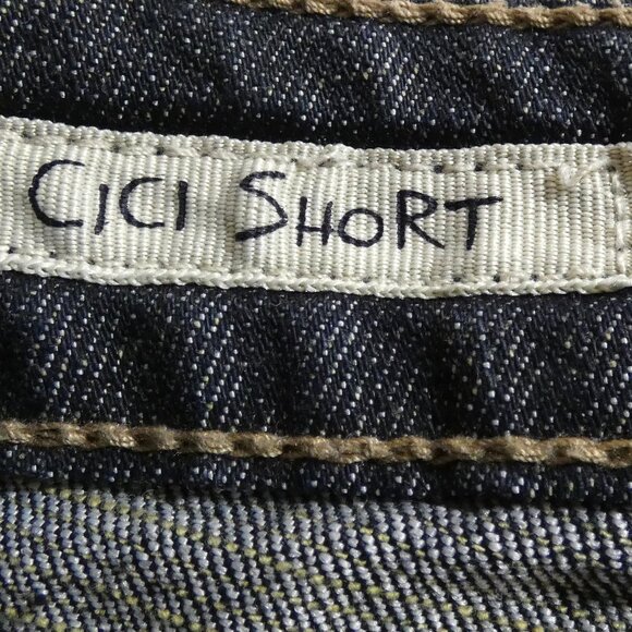 Hot Kiss Sz 5 Shorts Hot Pants Navy Blue Denim Jean Cici Distressed Pockets - Picture 5 of 11